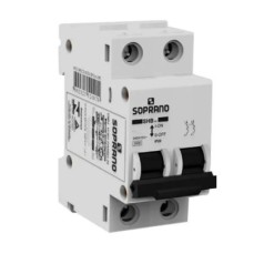 Disjuntor Din Bipolar 50A 3kA Curva C SHB Soprano - INSTRUFIBER