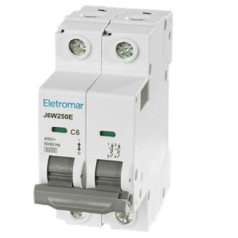 Disjuntor Din Bipolar 50A 6kA Curva C Eletromar - INSTRUFIBER