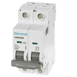 Disjuntor Din Bipolar 50A 6kA Curva C Eletromar - INSTRUFIBER