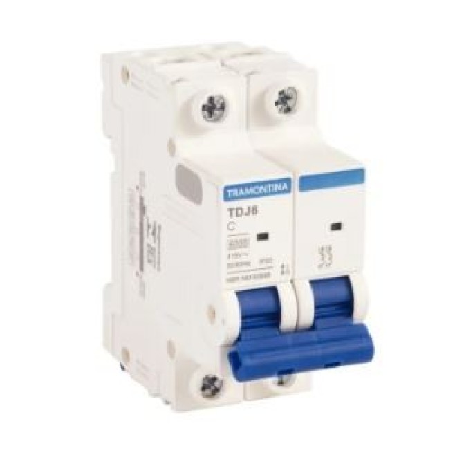 Disjuntor Din Bipolar 50A 6kA Curva C TDJ6 Tramontina - INSTRUFIBER
