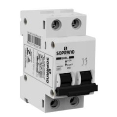 Disjuntor Din Bipolar 63A 3kA Curva C SHB Soprano - INSTRUFIBER