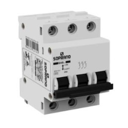 Disjuntor Din Tripolar 16A 3kA Curva C SHB Soprano - INSTRUFIBER