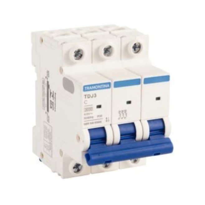 Disjuntor Din Tripolar 16A 3kA Curva C TDJ3 Tramontina - INSTRUFIBER