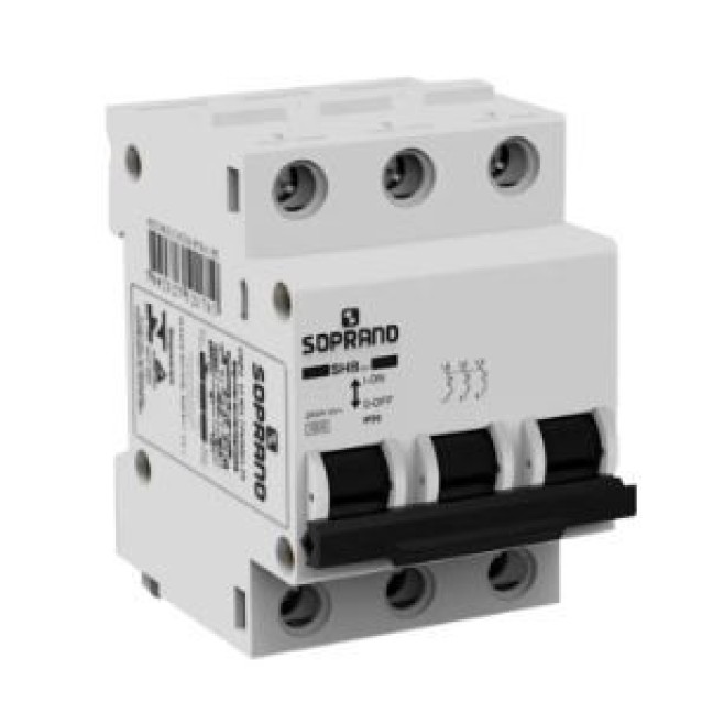 Disjuntor Din Tripolar 20A 3kA Curva C SHB Soprano - INSTRUFIBER