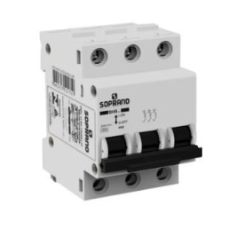 Disjuntor Din Tripolar 50A 3kA Curva C SHB Soprano - INSTRUFIBER