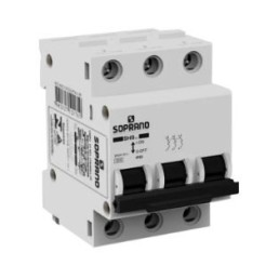 Disjuntor Din Tripolar 63A 3kA Curva C SHB Soprano - INSTRUFIBER