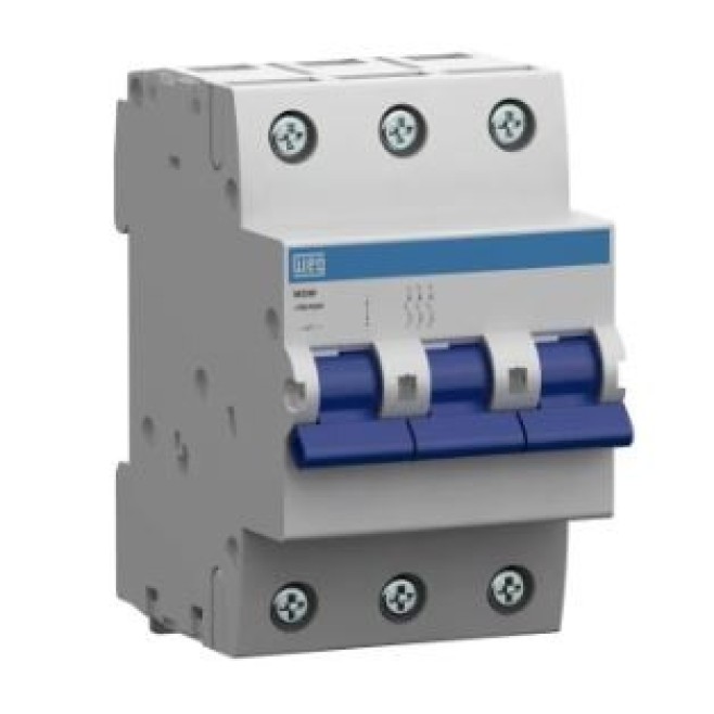 Disjuntor Din Tripolar 70A 3kA Curva C MDW Weg - INSTRUFIBER