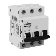 Disjuntor Din Tripolar 70A 3kA Curva C SHB Soprano - INSTRUFIBER