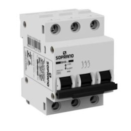 Disjuntor Din Tripolar 70A 3kA Curva C SHB Soprano - INSTRUFIBER
