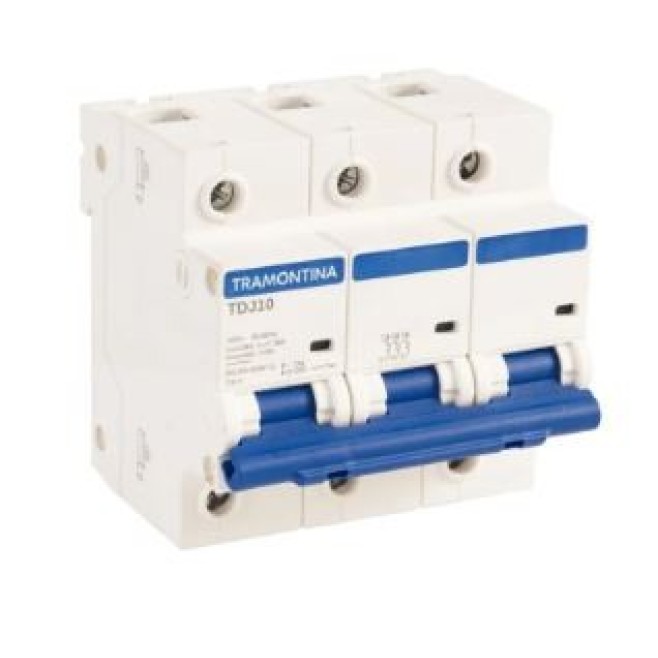 Disjuntor Din Tripolar 80A 10kA Curva C TDJ10 Tramontina - INSTRUFIBER