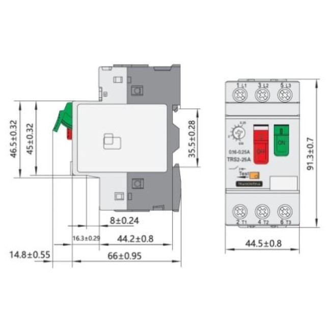 Disjuntor Motor 1.6 ~ 2.5A Tramontina TRS2-25 - INSTUFIBER