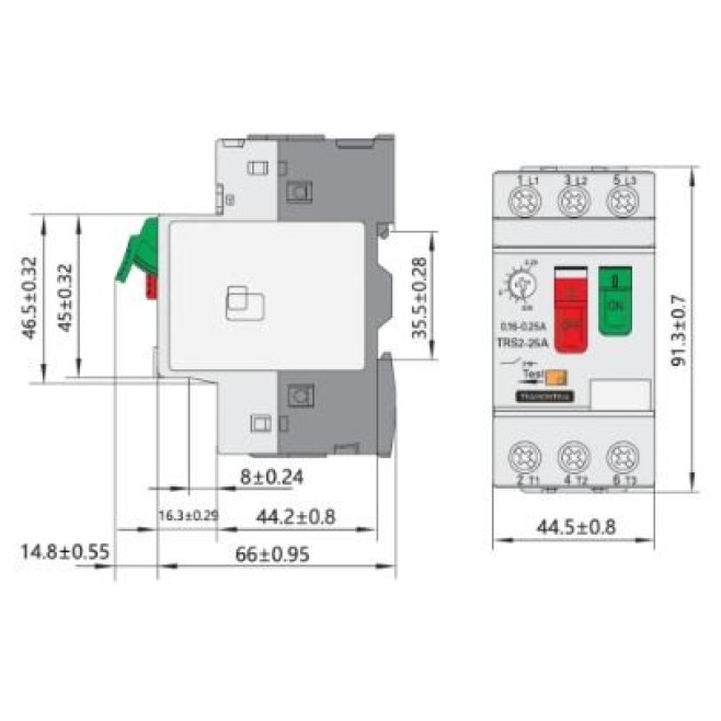 Disjuntor Motor 13 ~ 18A Tramontina TRS2-25- INSTRUFIBER