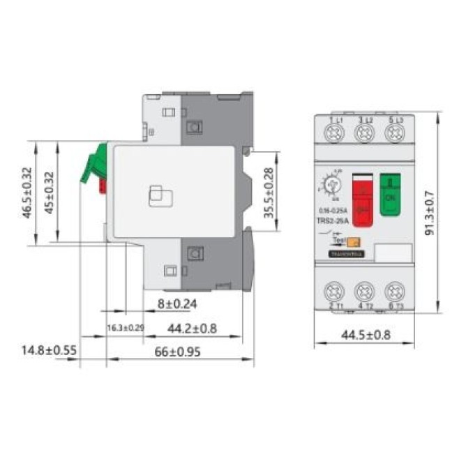 Disjuntor Motor 4 ~ 6.3A Tramontina TRS2-25 - INSTRUFIBER