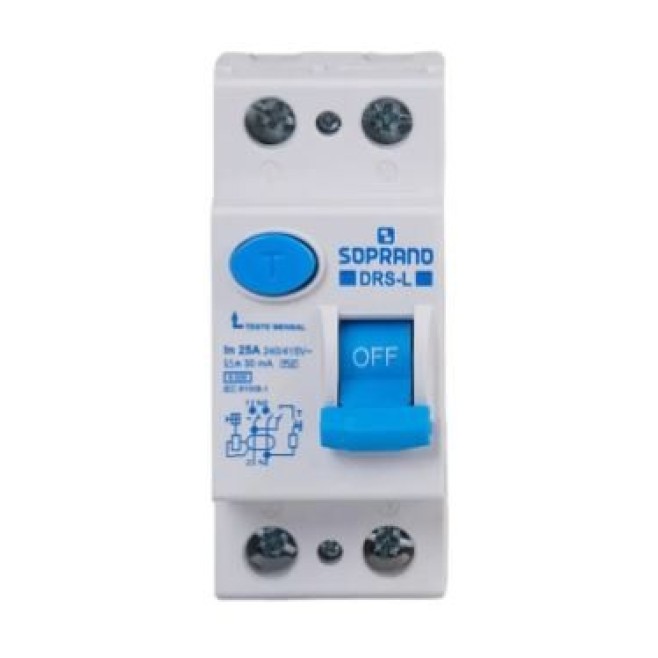 IDR - Interruptor Diferencial Residual 2P 25A 30mA Soprano - INSTRUFIBER