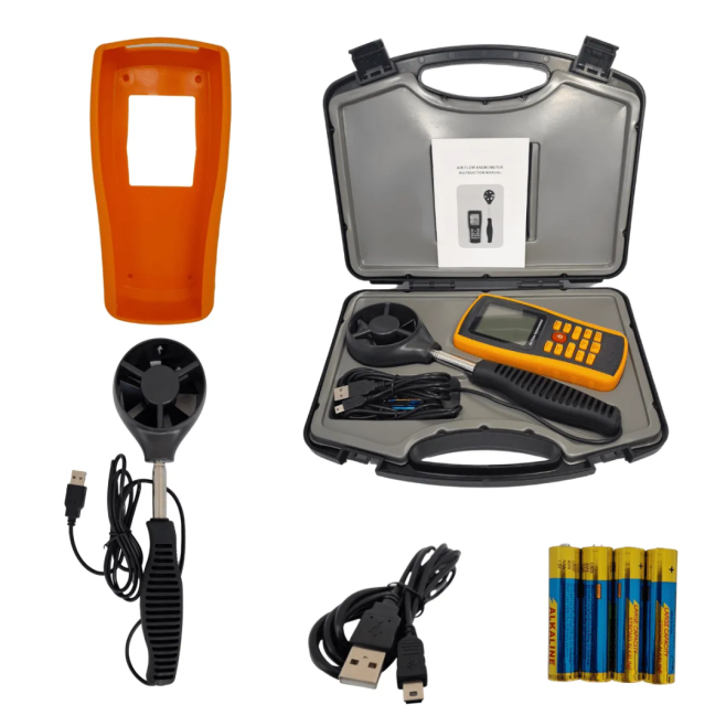 CB819 - Termo-Anemometro com Datalogger e Haste Reclinável (Área e Vazão) - INSTRUFIBER