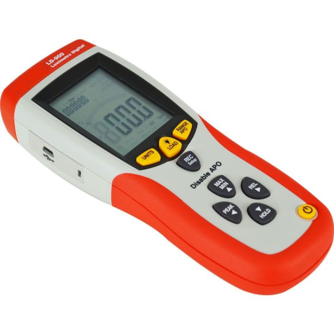 Luxímetro Digital LD900 com Registro de Dados e Software Escala 0 a 400.000 LUX - INSTRUFIBER