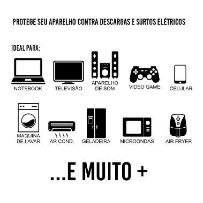 Plugue DPS Protetor Raios / Surtos p/ Aparelhos Elétricos 3P 10A - INSTRUFIBER