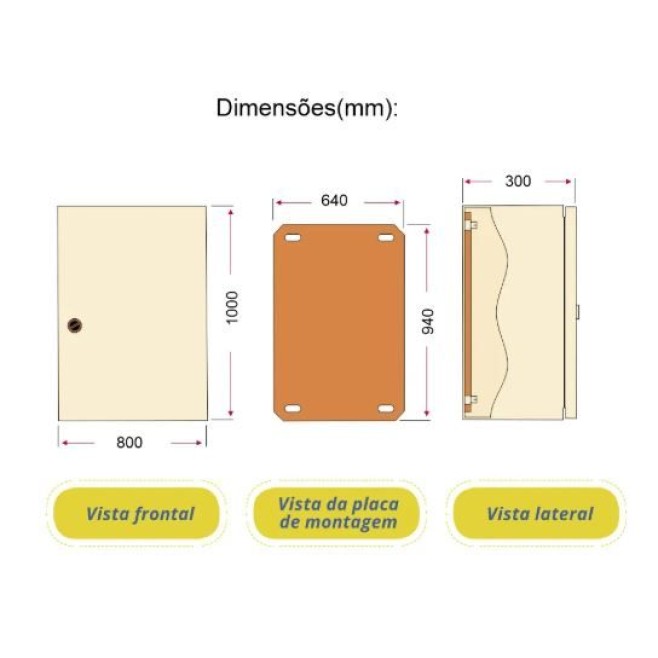 Quadro de Comando 100X80X30cm Sem Flange Andaluz - INSTRUFIBER