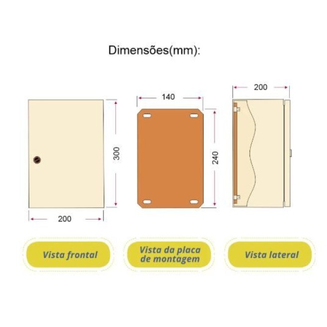 Quadro de Comando 30X20X20cm Sem Flange Andaluz - INSTRUFIBER