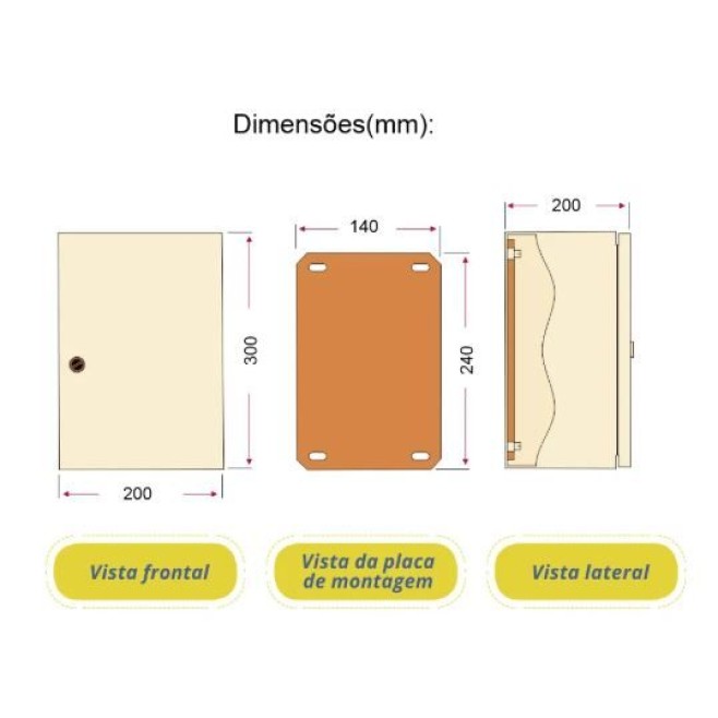 Quadro de Comando 30X20X20cm Sem Flange Lukbox - INSTRUFIBER