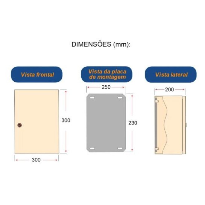 Quadro de Comando 30X30X20cm Sem Flange Lukbox - INSTRUFIBER