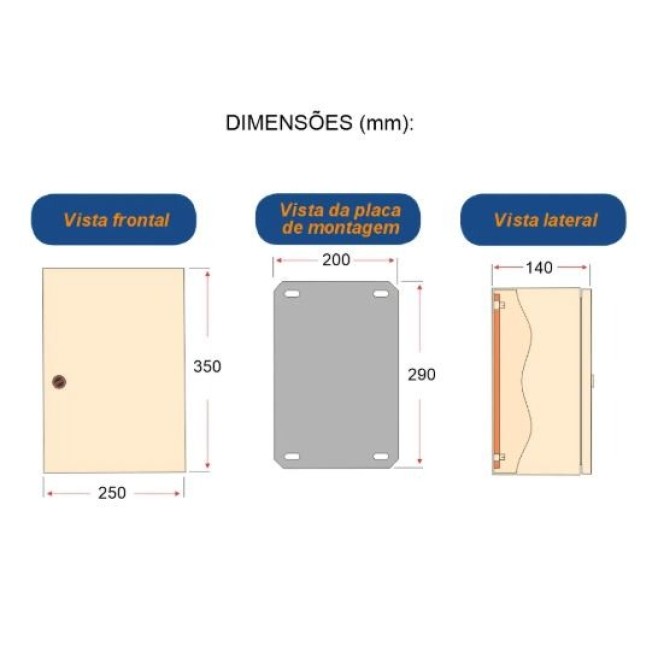 Quadro de Comando 35X25X14cm Sem Flange Lukbox - INSTRUFIBER