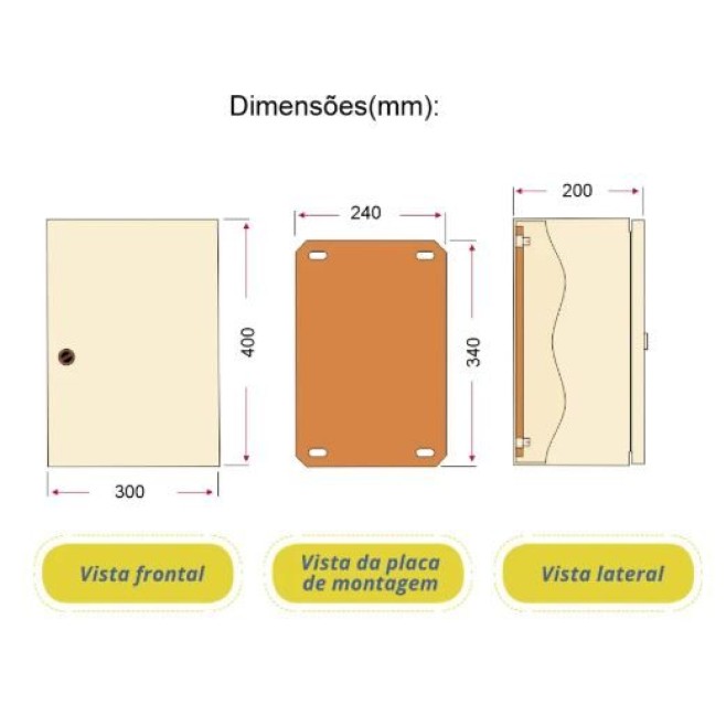 Quadro de Comando 40X30X20cm Sem Flange Andaluz - INSTRUFIBER