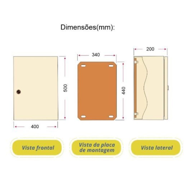 Quadro de Comando 50X40X20cm Sem Flange Andaluz - INSTRUFIBER