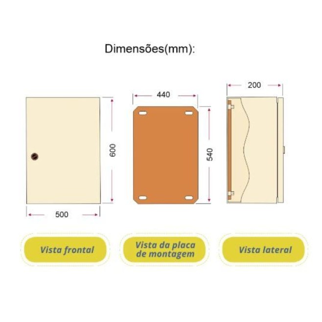 Quadro de Comando 60X50X20cm Sem Flange Andaluz - INSTRUFIBER