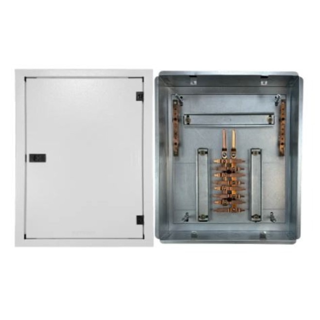 Quadro de Distribuição 16 Din + Geral c/ Barramento Bifásico 80A - Embutir - INSTRUFIBER