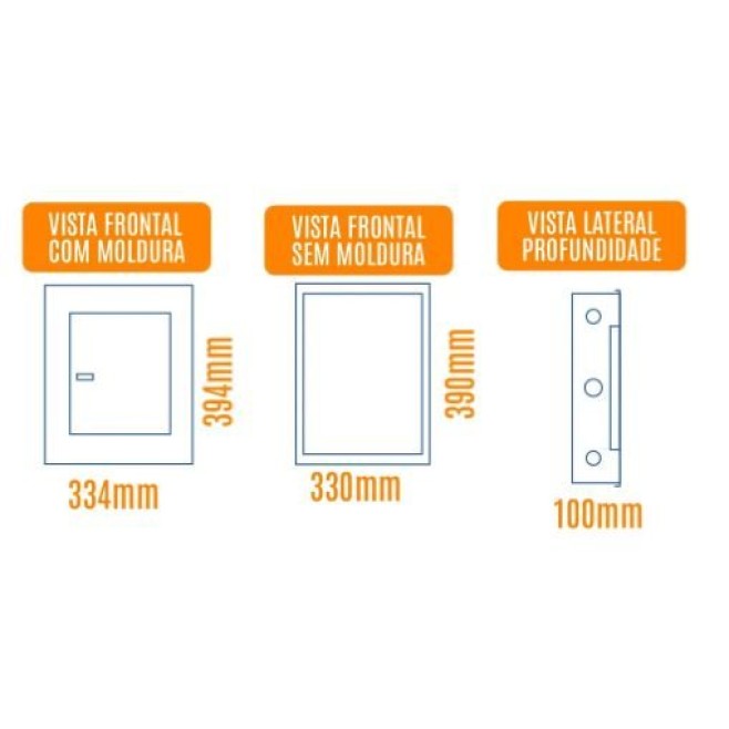 Quadro de Distribuição 16 Din + Geral c/ Barramento Bifásico 80A - Sobrepor - INSTRUFIBER