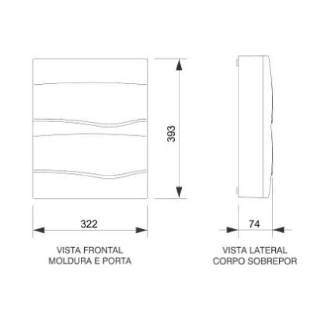 Quadro de Distribuição 24/16 Disjuntores Sobrepor Brum - INSTRUFIBER