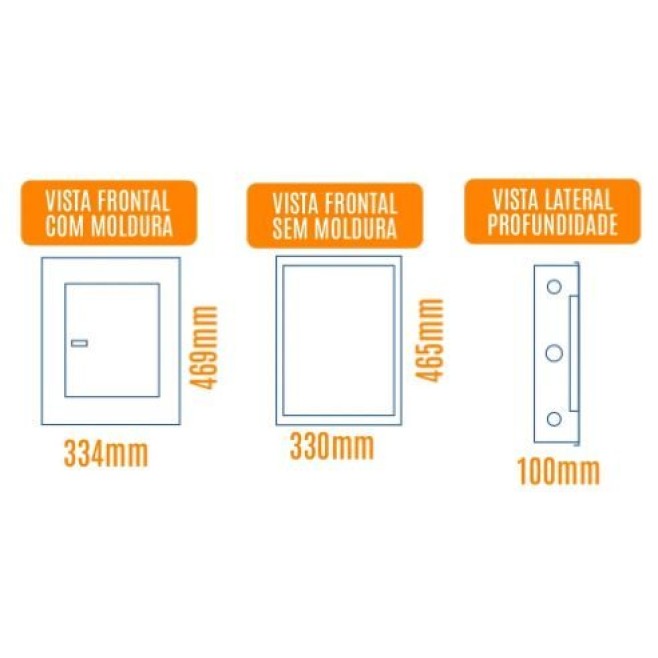 Quadro de Distribuição 24 Din + Geral c/ Barramento Bifásico 100A - Sobrepor - INSTRUFIBER