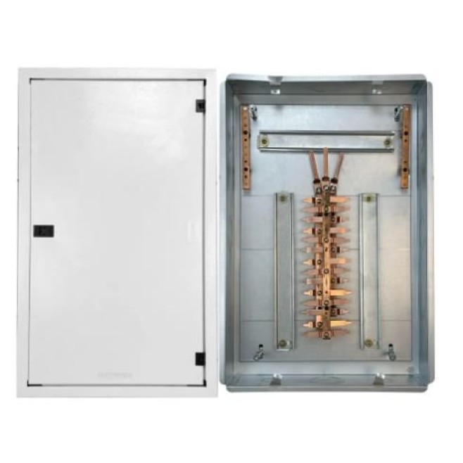 Quadro de Distribuição 28 Din + Geral c/ Barramento Trifásico 100A - Embutir - INSTRUFIBER