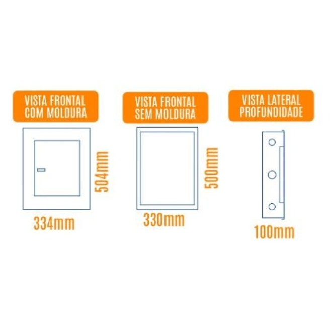 Quadro de Distribuição 28 Din + Geral c/ Barramento Trifásico 100A - Sobrepor - INSTRUFIBER