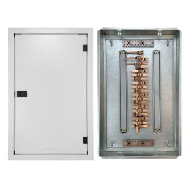 Quadro de Distribuição 33 Din + Geral c/ Barramento Trifásico 80A - Embutir - INSTRUFIBER