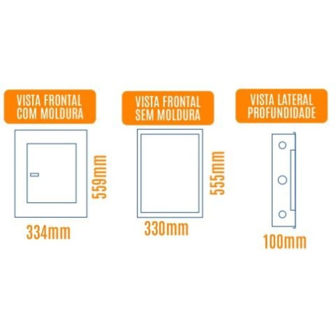 Quadro de Distribuição 34 Din + Geral c/ Barramento Bifásico 100A - Sobrepor - INSTRUFIBER