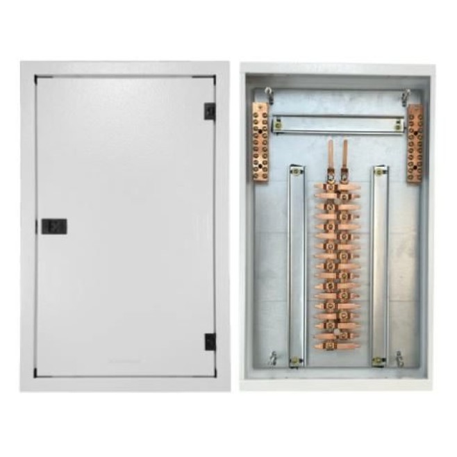 Quadro de Distribuição 34 Din + Geral c/ Barramento Bifásico 100A - Sobrepor - INSTRUFIBER