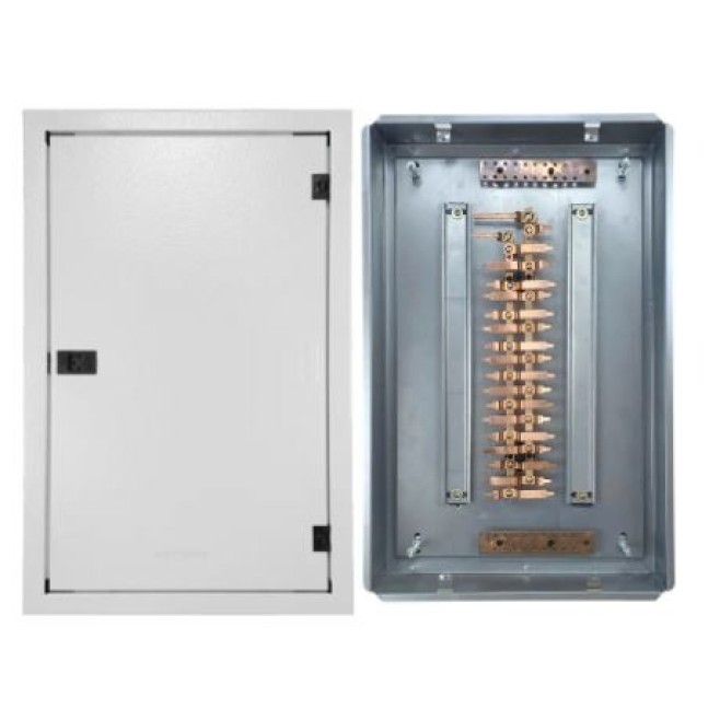 Quadro de Distribuição 34 Din + Geral c/ Barramento Bifásico 80A - Embutir - INSTRUFIBER