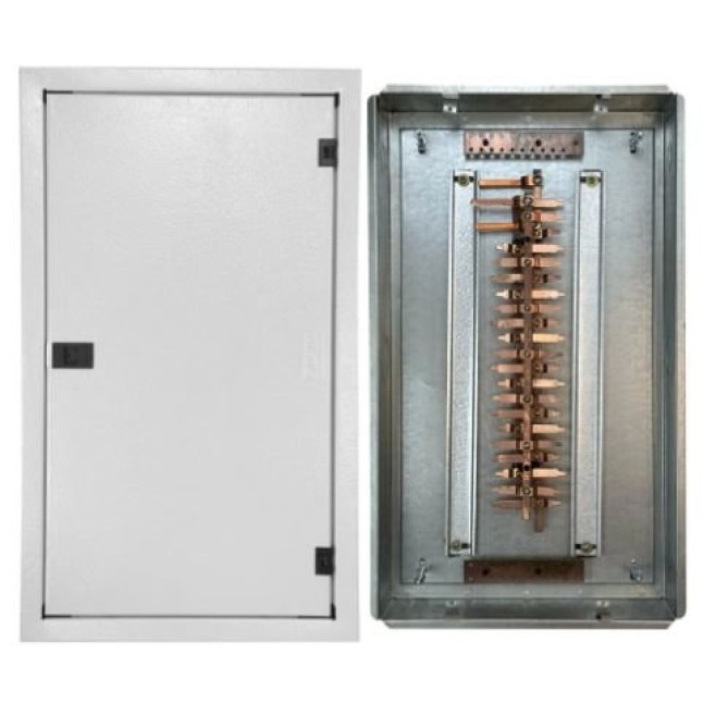 Quadro de Distribuição 39 Din + Geral c/ Barramento Trifásico 80A - Embutir - INSTRUFIBER