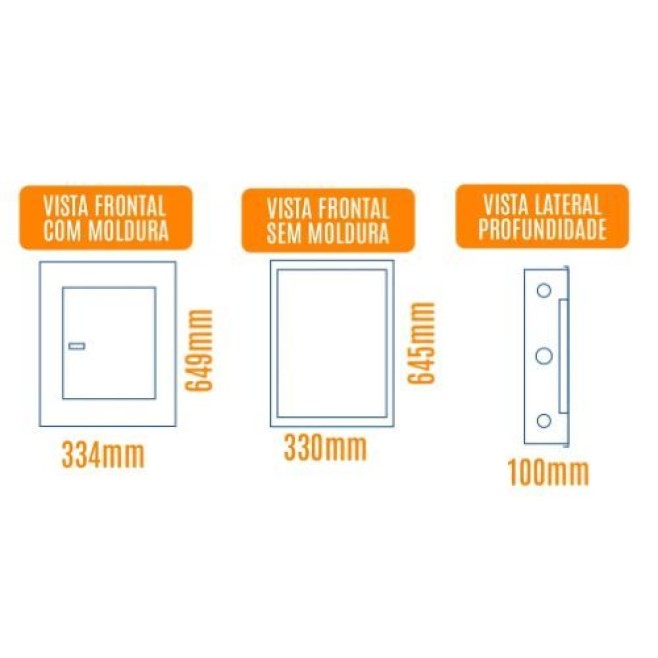 Quadro de Distribuição 44 Din + Geral c/ Barramento Bifásico 100A - Sobrepor - INSTRUFIBER