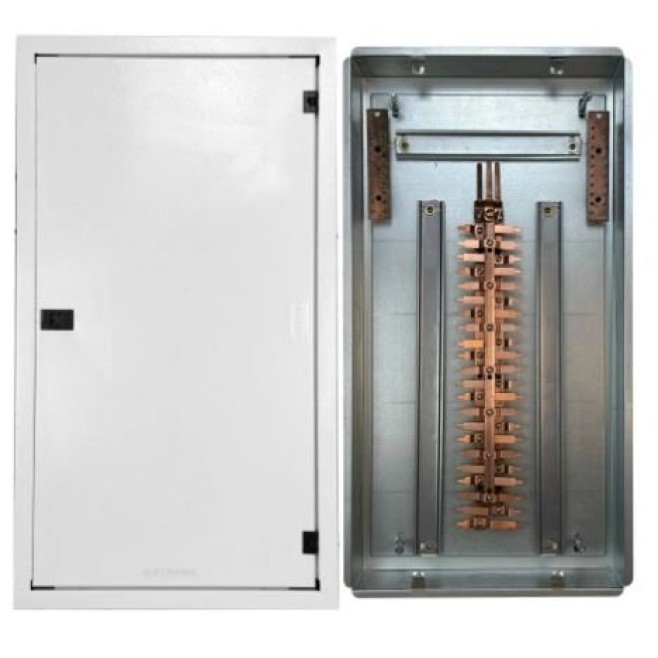 Quadro de Distribuição 44 Din + Geral c/ Barramento Trifásico 100A - Embutir - INSTRUFIBER