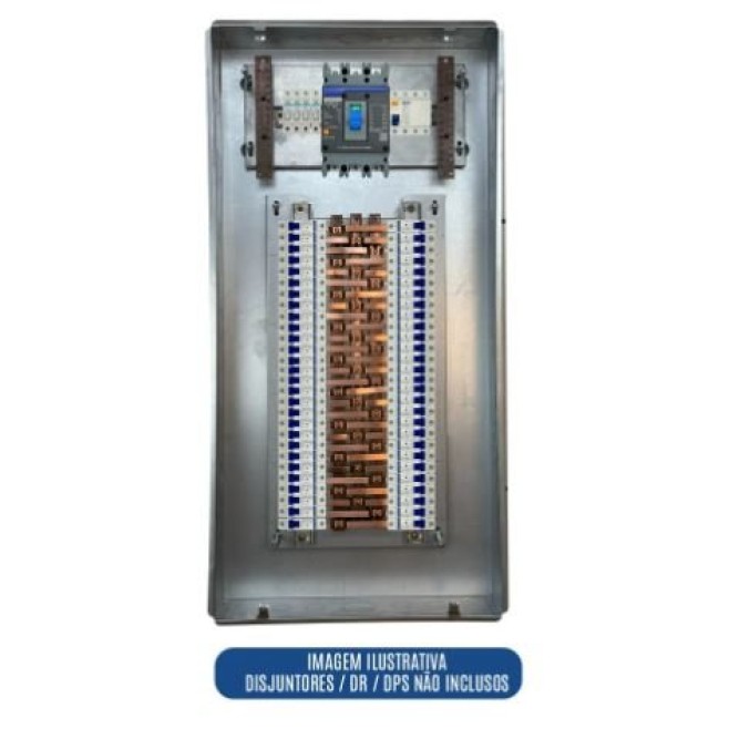Quadro de Distribuição 56 Din + Geral c/ Barramento Trifásico 225A - Embutir - INSTRUFIBER