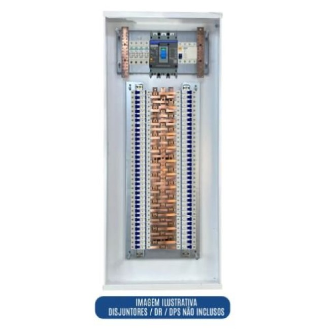 Quadro de Distribuição 70 Din + Geral c/ Barramento Trifásico 225A - Sobrepor - INSTRUFIBER