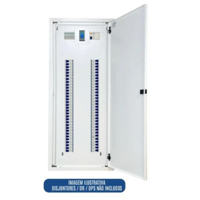 Quadro de Distribuição 70 Din + Geral c/ Barramento Trifásico 225A - Sobrepor - INSTRUFIBER