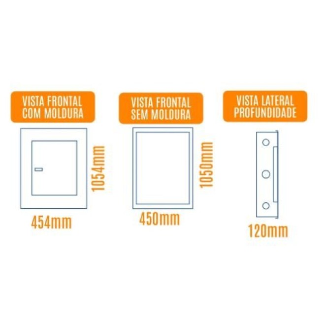 Quadro de Distribuição 70 Din + Geral c/ Barramento Trifásico 225A - Sobrepor - INSTRUFIBER