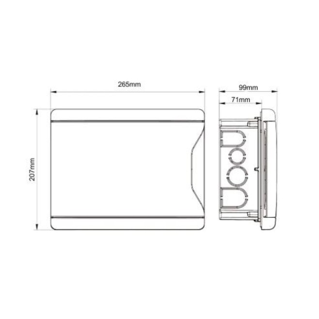 Quadro de Distribuição 8 Din Embutir Krona - INSTRUFIBER