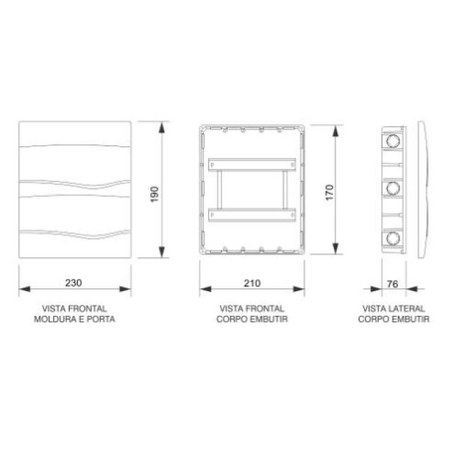 Quadro de Distribuição 9/6 Disjuntores Embutir Brum - INSTRUFIBER