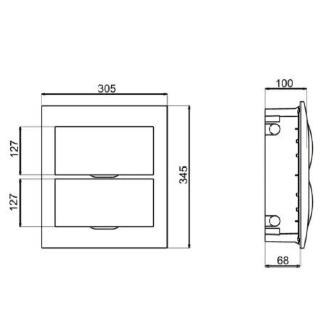 Quadro de Distribuição Embutir 24 DIN Weg - INSTRUFIBER