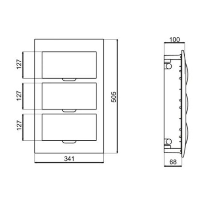 Quadro de Distribuição Embutir 36 DIN Weg - INSTRUFIBER